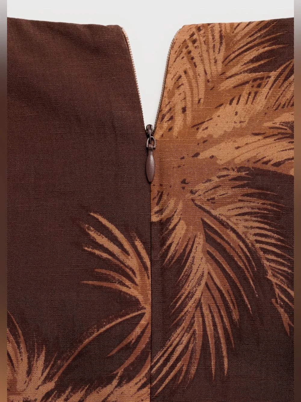 Mango Brown Palm-Print jumpsuit with cut-out and knot detail NWT